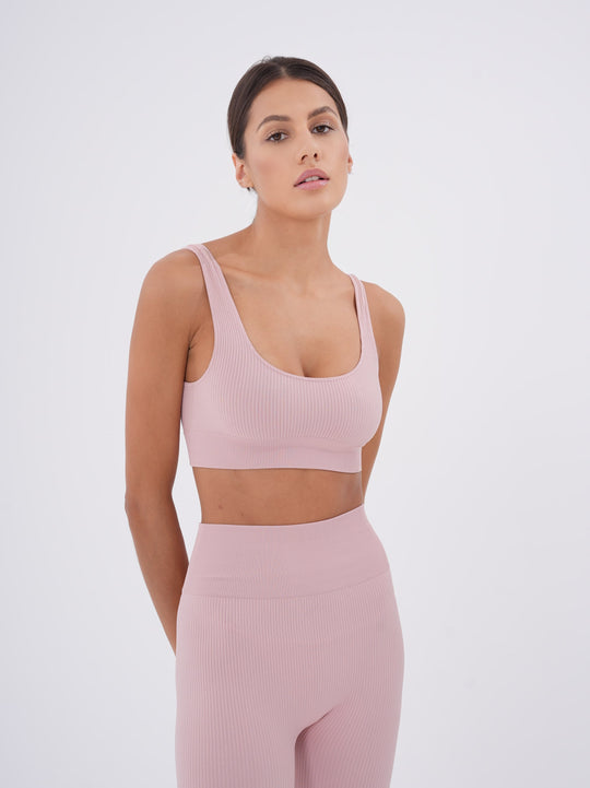 Dynamic Performance: Power Rib Active Top Misty Rose