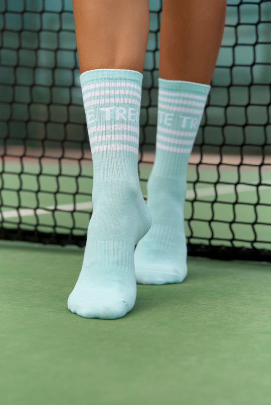 Retro Comfort Classic Cotton Socks Aqua Blue