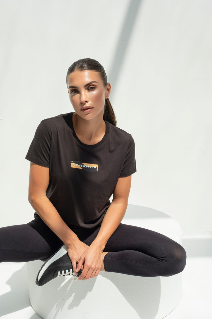 Sustainable Chic: EcoCosy Logo T-Shirt Black