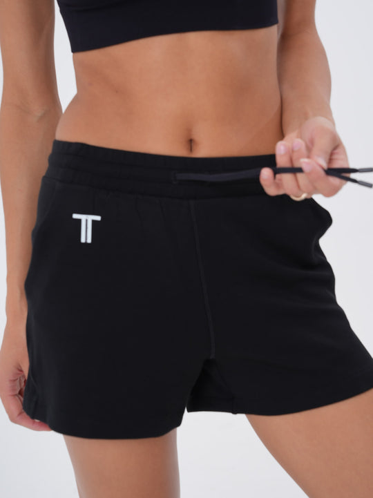 Flirty Comfort: Playful Casual Shorts Black
