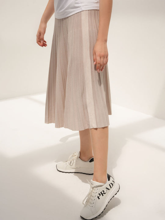 Sustainable Pleated Skirt Beige