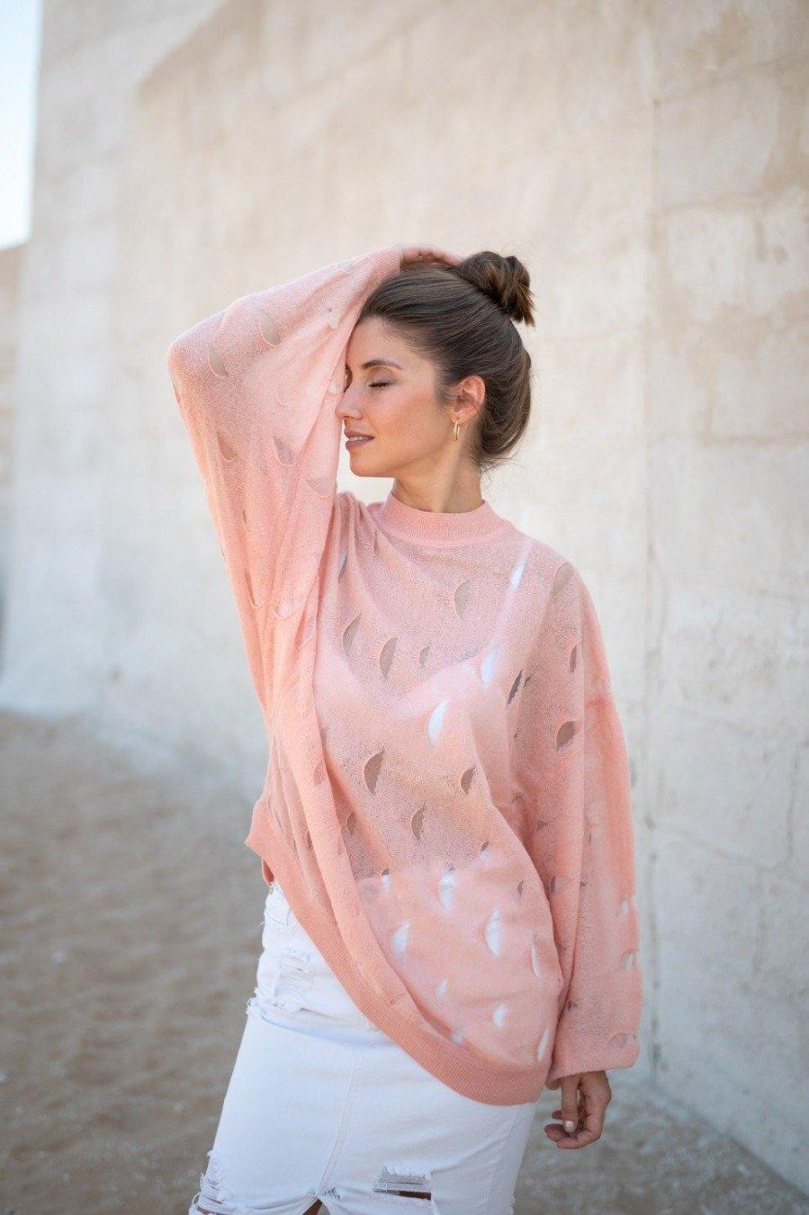 Free Form Luxury Sweater Light Pink - Trentasetteofficial